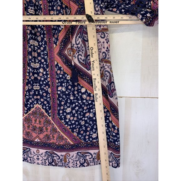 Mason Belle Off the Shoulder Boho Tunic Womens Top Large-9923 - Picture 5 of 9